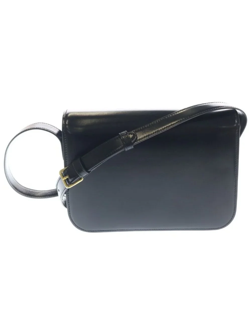 Celine Teen Cuir Triomphe Shoulder Bag Black Leather Gold